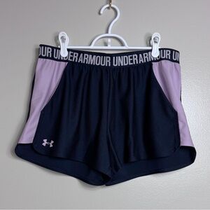 Under Armour XL Black & Light Purple Women's Athletic Shorts